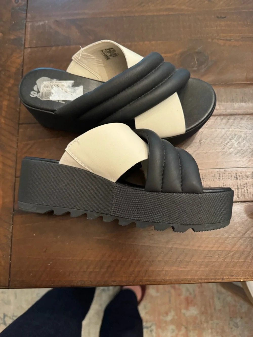 Sorel  Womens Cameron Puff Flatform Slide Sandal Sea Salt Sz 7 - Picture 6 of 10